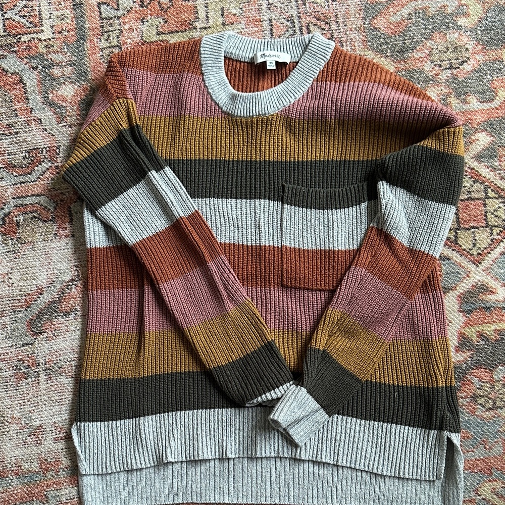 Madewell Stripe Crewneck Sweater - Multi-Color